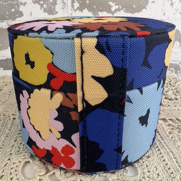 Kate Spade Traveling Organizer in Swing Flora Jewelry Box Blue Red Yellow Canvas - Picture 2 of 9